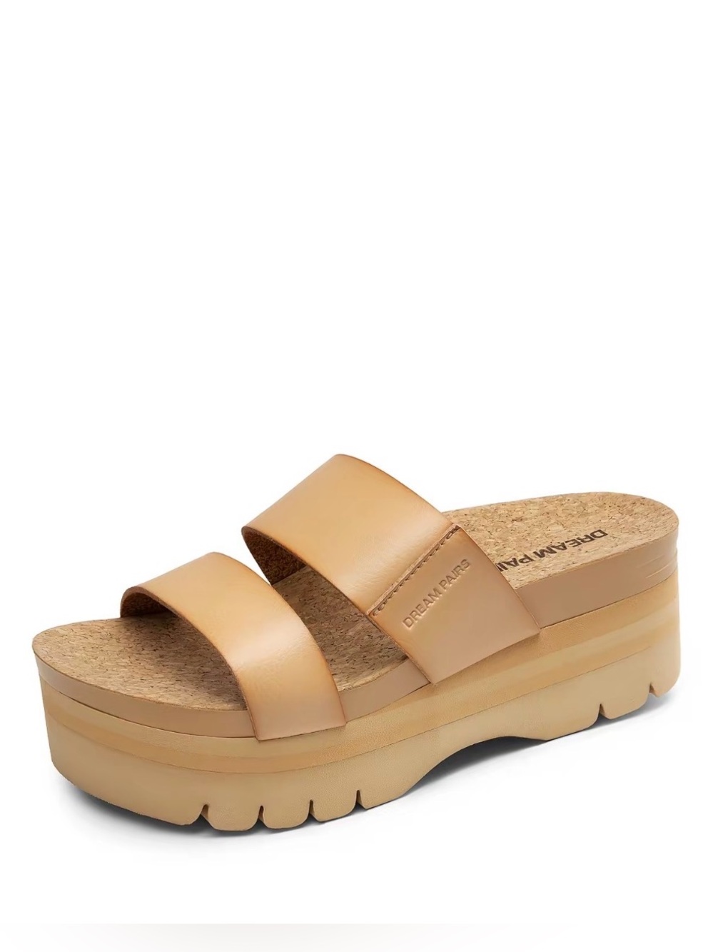 Dream Pairs Beige Double-Strap Platform Sz 7